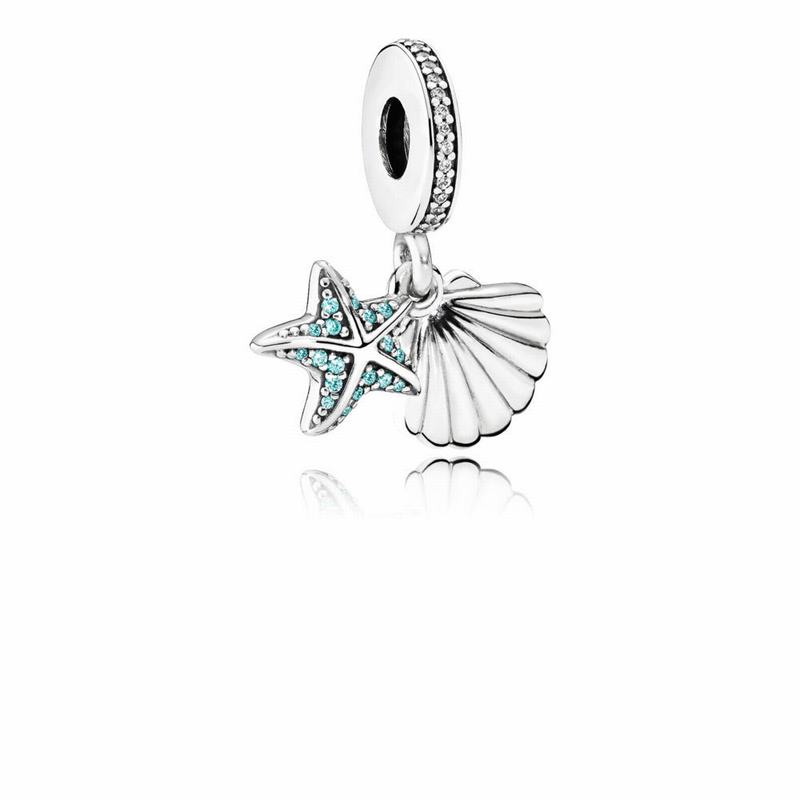 Pandora Australia Tropical Starfish & Sea Shell Dangle Charm - Sterling Silver | SJAGKV708